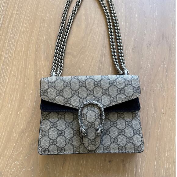 Gucci Dionysus Shoulder Bag Small Brown Black Antique Silver - Picture 2 of 11